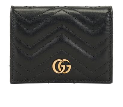 Gucci GG Marmont Card Case Wallet, &pound;180, Accessories, Black, Leather, Front view